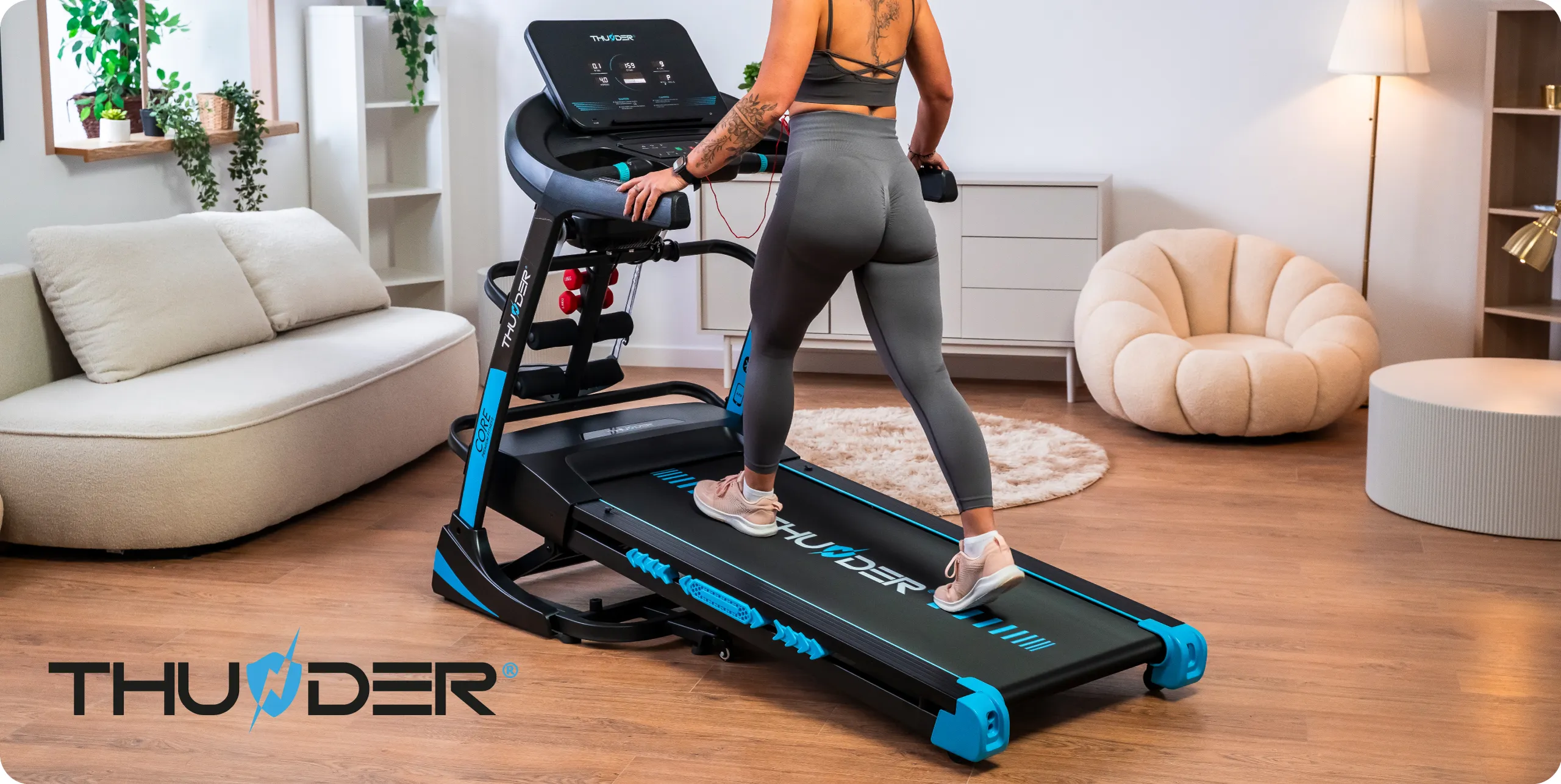 Banda de alergat electrică THUNDER PHENOM-S-BLACK