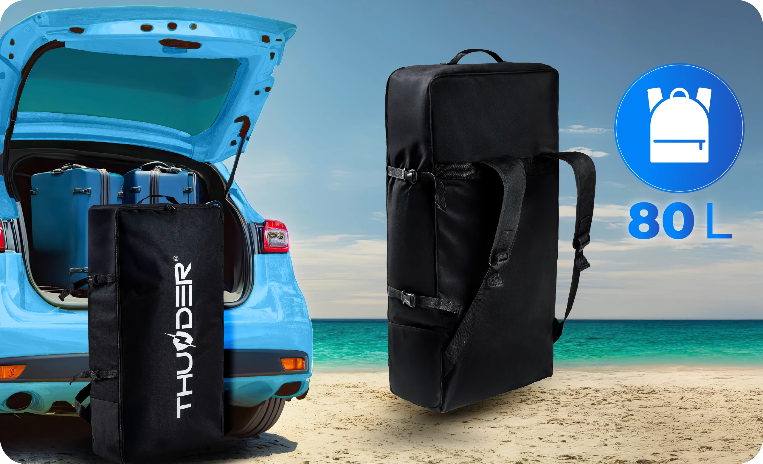 Transport comod al plăcii SUP MARIS