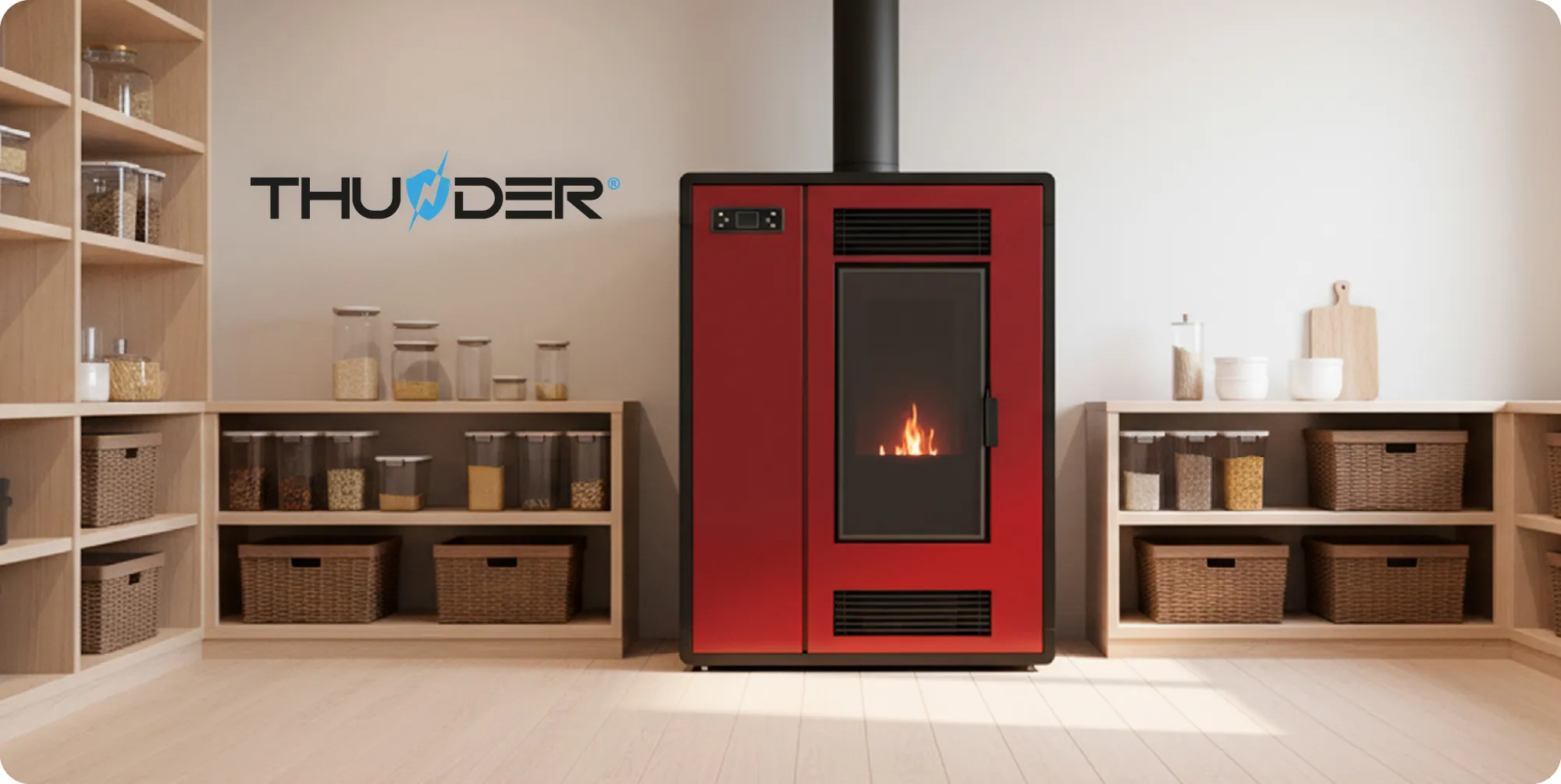 Sobă pe peleți autonomă 12kW – THUNDER ARIA-BLACK