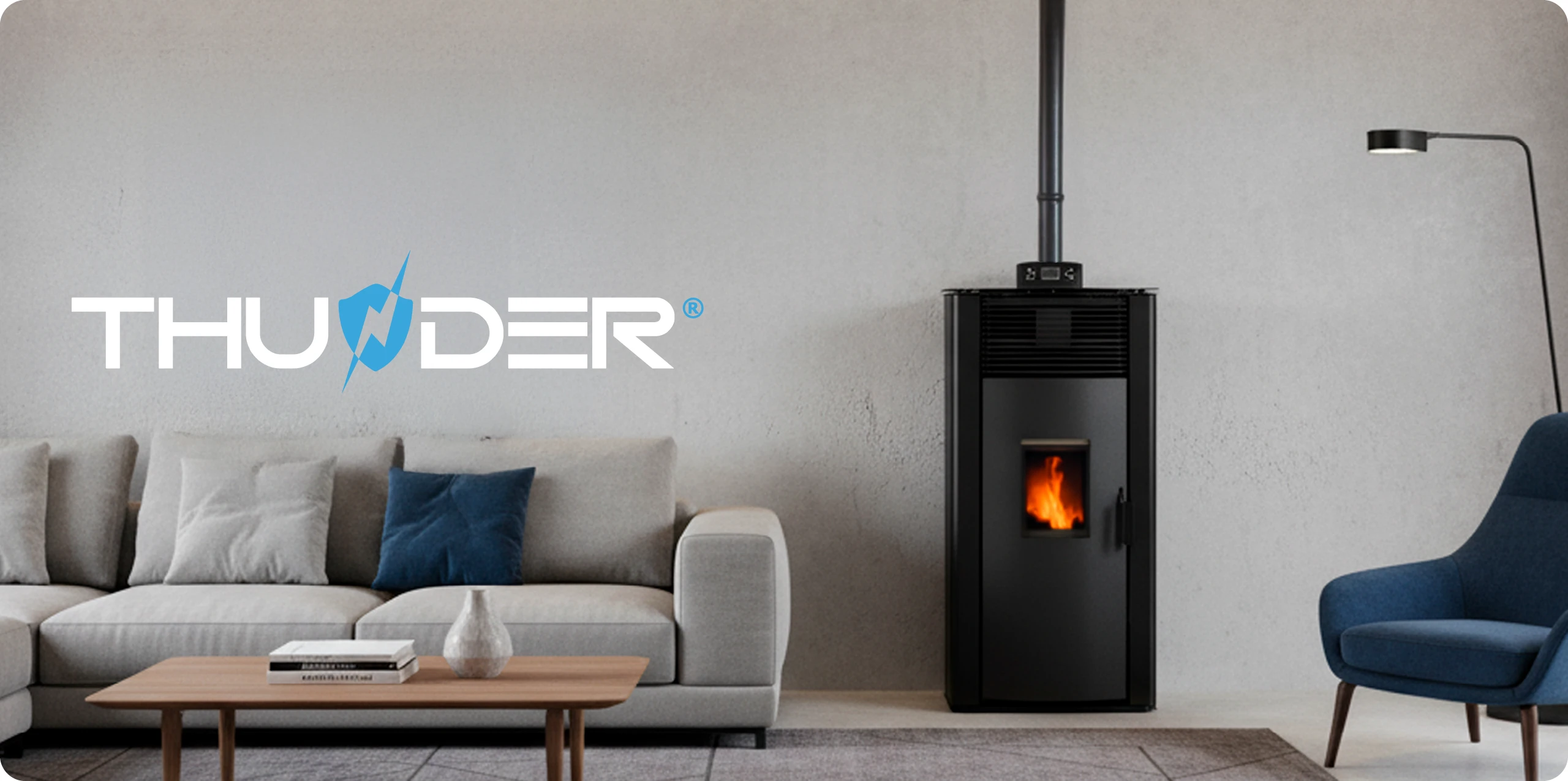 Sobă pe peleți autonomă 12kW – THUNDER ARIA-BLACK
