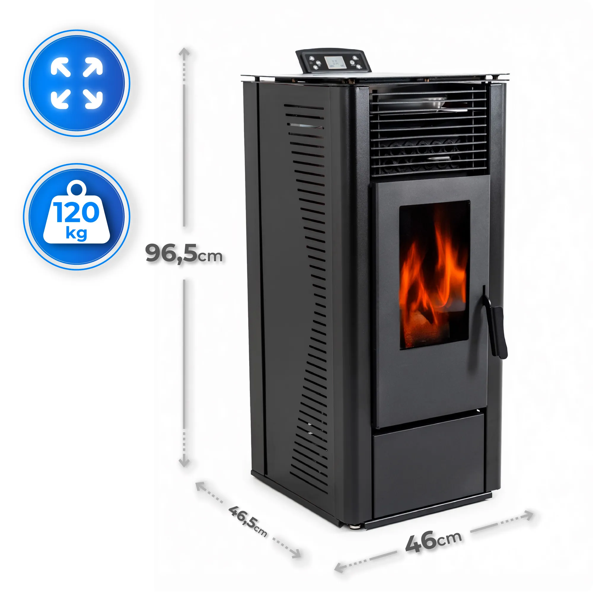 Specificații sobă THUNDER ARIA-BLACK 12 kW