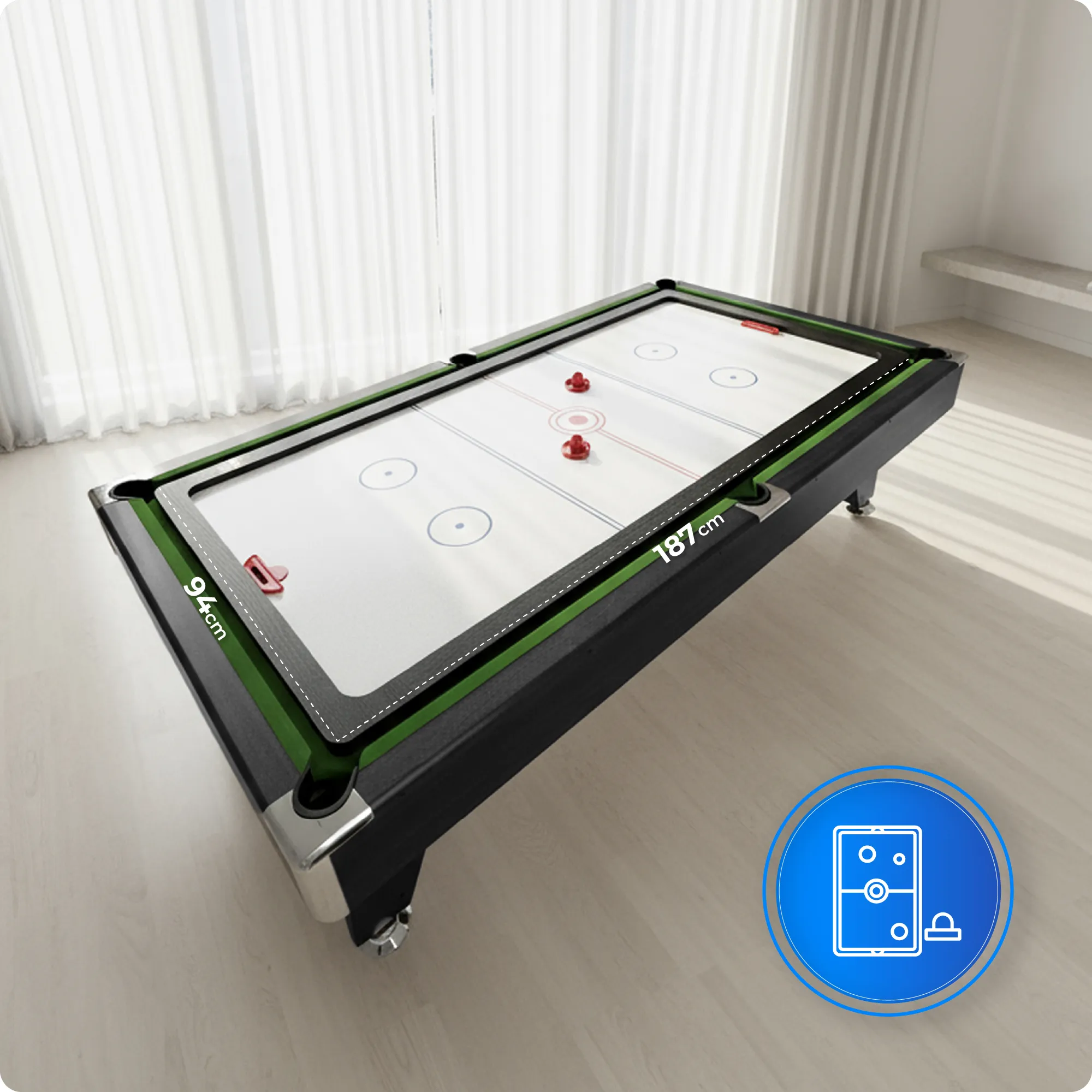 Dimensiuni acoperire hochei pe aer BOLD-BLACK-7FT