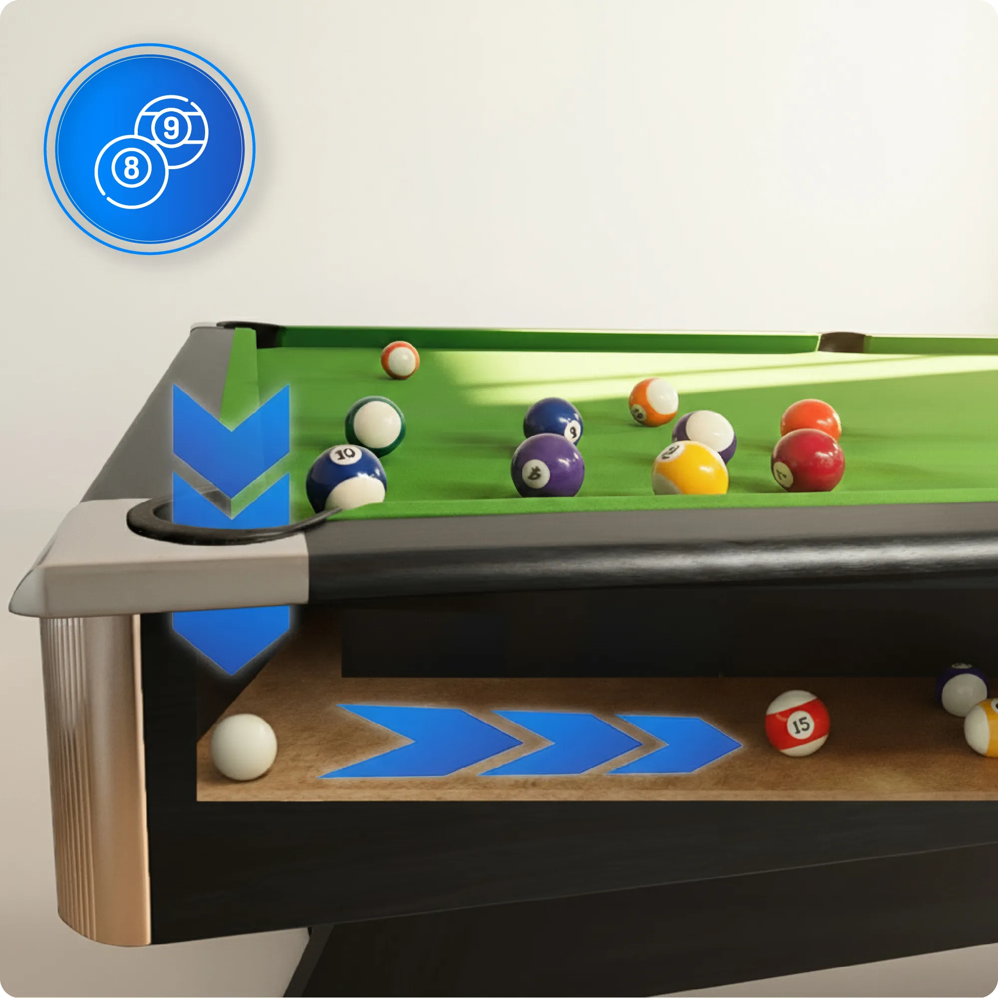 Setul mesei de biliard BOLD-BLACK-7FT