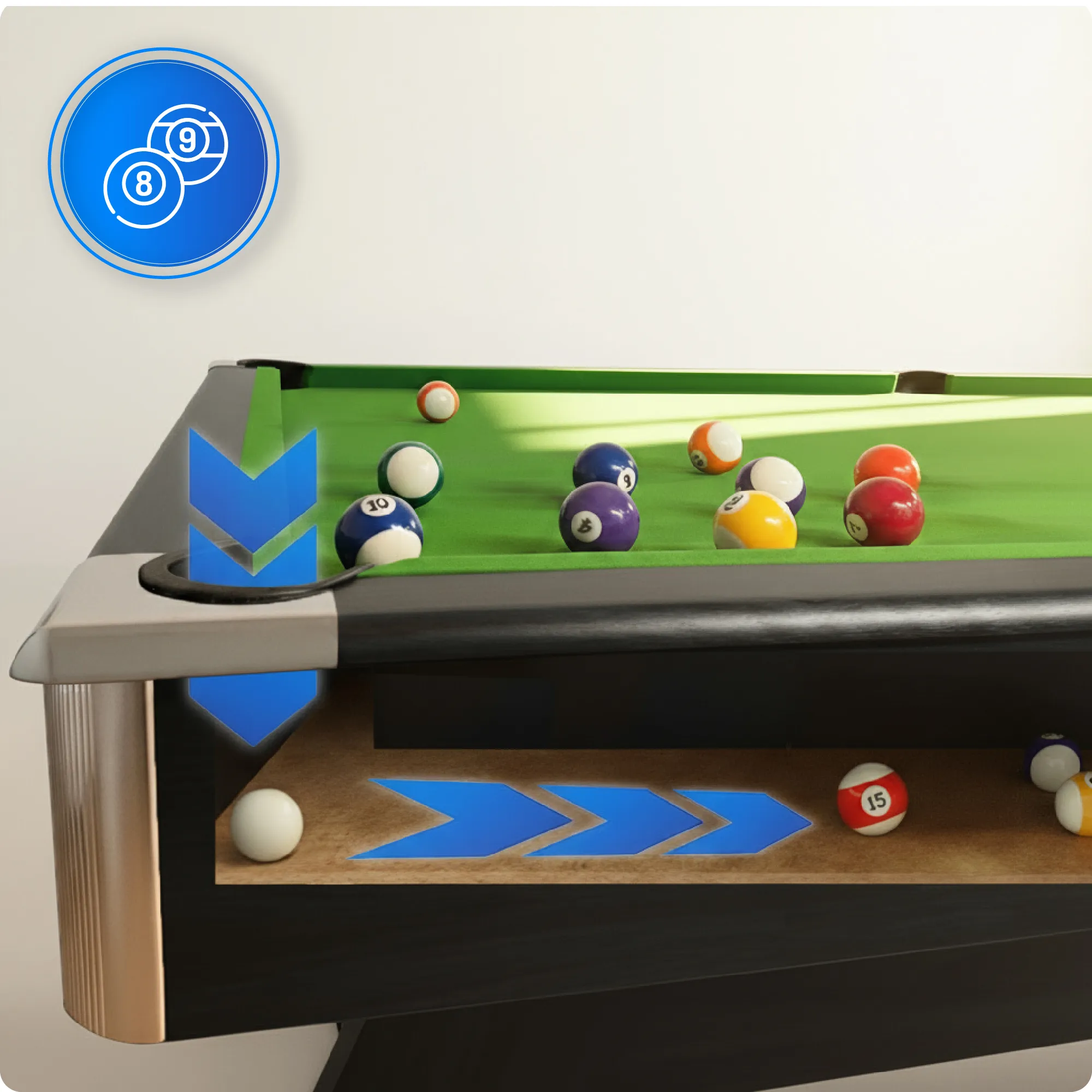 Set masa de biliard BOLD-BLACK-9FT