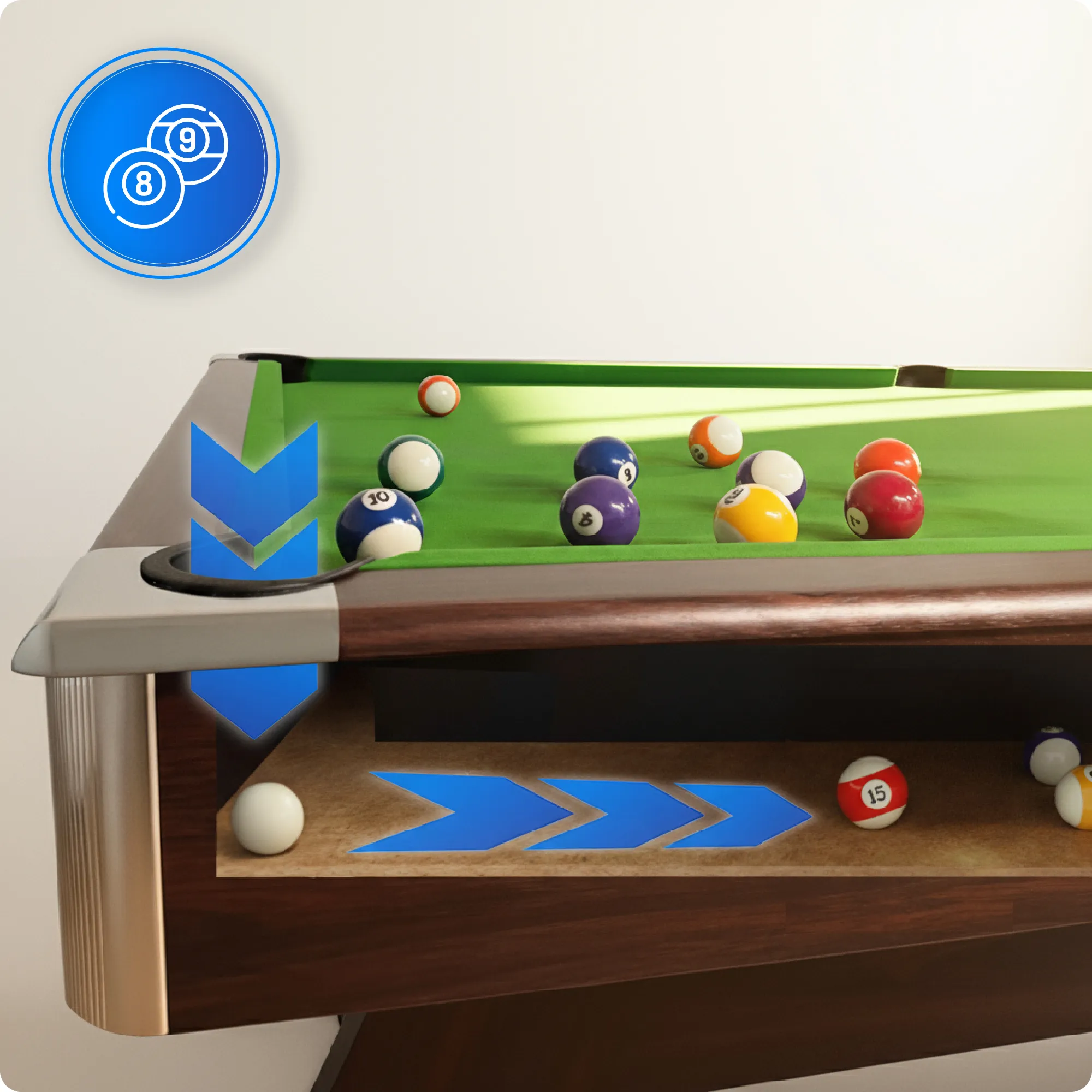 Set masa de biliard BOLD-BLACK-8FT
