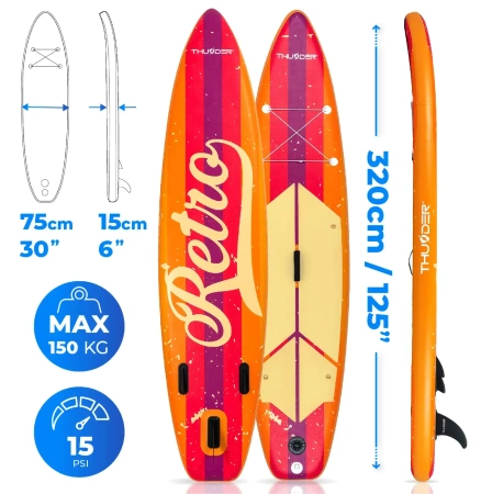 Placă SUP 320cm THUNDER RETRO