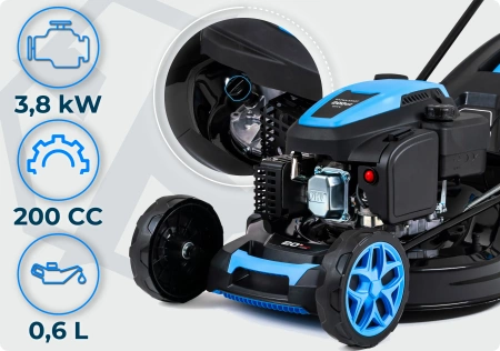 Mașină de tuns iarba pe benzină Hexwelt HW-KS-200 51cm 3,8kW cu autopropulsie