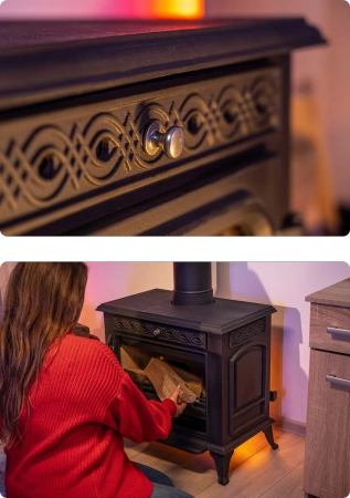 Sobă de fontă pe lemne HELIOS 10 kW