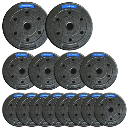Set de greutăți bituminoase marca THUNDER 2x5 kg + 4x2,5 kg + 8x1,25 kg
