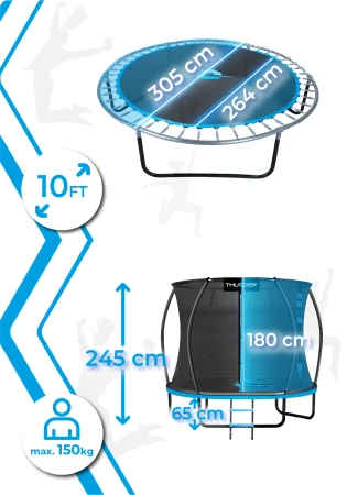 Trambulină THUNDER INSIDE ULTRA 10FT (305 cm) BLUE