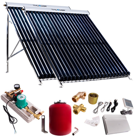 Kit solar cu 2 colectoare vidate de 20 de tuburi, fără cablu solar și fără rezervor
