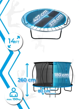 Trambulină THUNDER INSIDE ULTRA 14FT (427 cm) BLUE