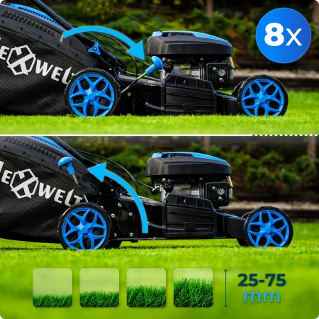 Mașină de tuns iarba pe benzină Hexwelt HW-KS-150 46cm 2,6kW cu autopropulsie