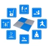 Placă puzzle pentru exerciții albastru-gri 60x60x2cm THUNDER