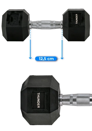Ganteră hexagonală 10 kg THUNDER