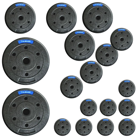 Set de greutăți bituminoase marca THUNDER 2x10 kg + 4x5 kg + 4x2,5 kg + 8x1,25 kg
