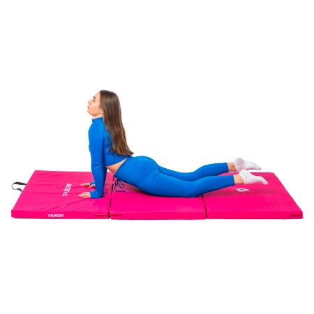Saltea de gimnastică roz 197x100x5 THUNDER