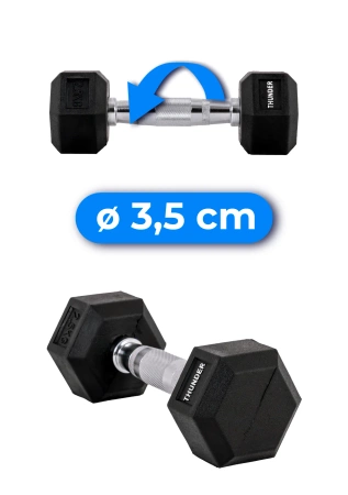 Ganteră hexagonală 2.5 kg THUNDER 