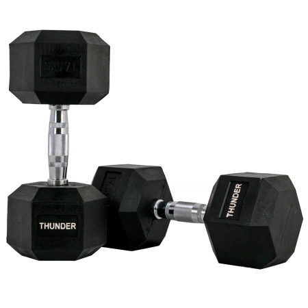 Ganteră hexagonală 17,5 kg THUNDER