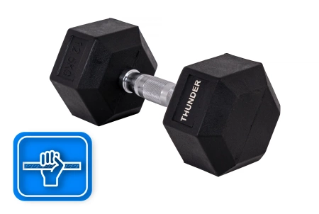 Ganteră hexagonală 12,5 kg THUNDER