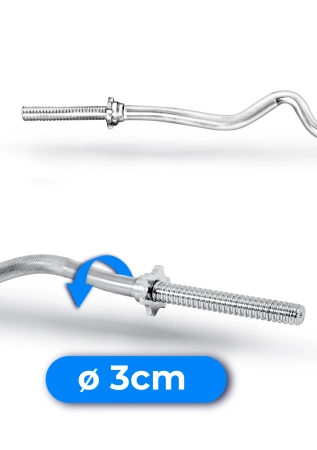 Bară filetată curbată (tip SZ) 120 cm 30 mm THUNDER