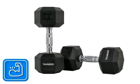 Ganteră hexagonală 12,5 kg THUNDER