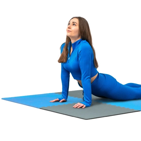 Placă puzzle pentru exerciții albastru-gri 60x60x1cm THUNDER