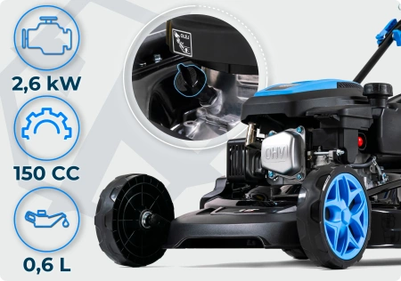 Mașină de tuns iarba pe benzină Hexwelt HW-KS-150 46cm 2,6kW cu autopropulsie