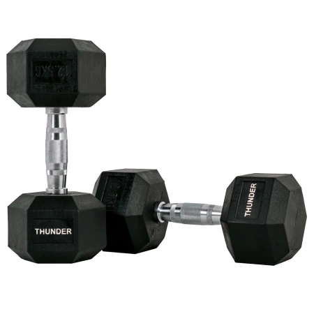 Ganteră hexagonală 12,5 kg THUNDER