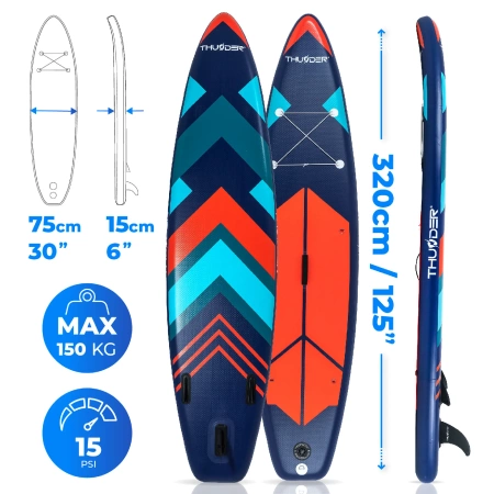 Placă SUP 320cm THUNDER STRIPES