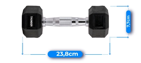 Ganteră hexagonală 2.5 kg THUNDER 