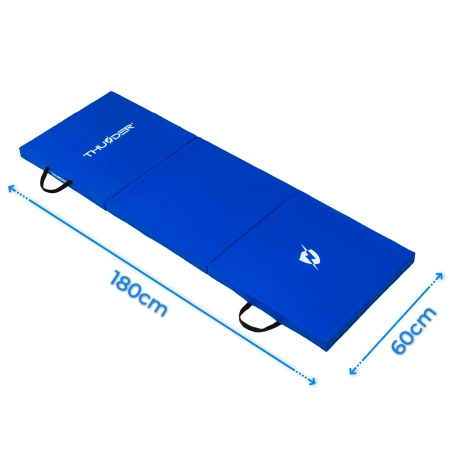 Saltea de gimnastică albastră 180x60x4 THUNDER