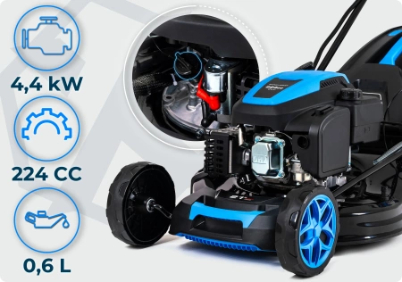 Mașină de tuns iarba pe benzină Hexwelt HW-KS-224 53cm 4,4kW cu autopropulsie