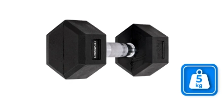 Haltér hexagonal 5 kg THUNDER