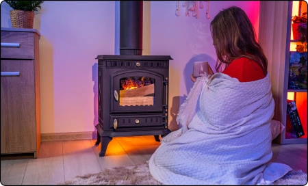 Sobă de fontă pe lemne MITRA 7 kW 