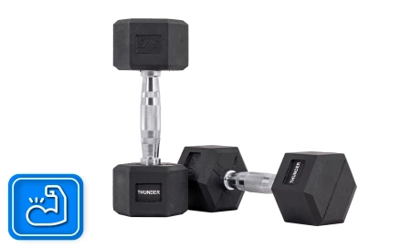 Haltér hexagonal 5 kg THUNDER