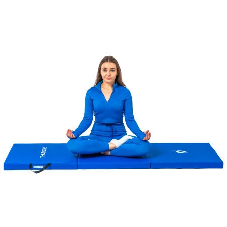 Saltea de gimnastică albastră 180x60x4 THUNDER