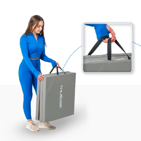 Saltea de gimnastică gri 180x60x5 THUNDER