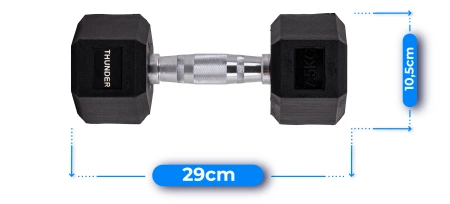 Haltér hexagonal 7,5 kg THUNDER