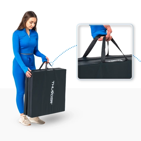 Saltea de gimnastică neagră 180x60x5 THUNDER