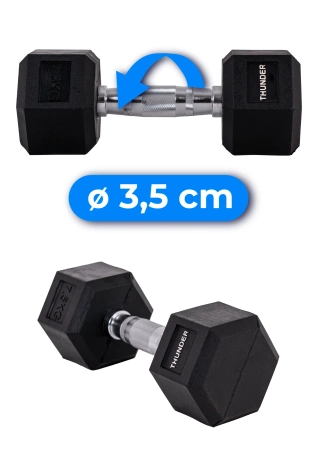 Haltér hexagonal 7,5 kg THUNDER