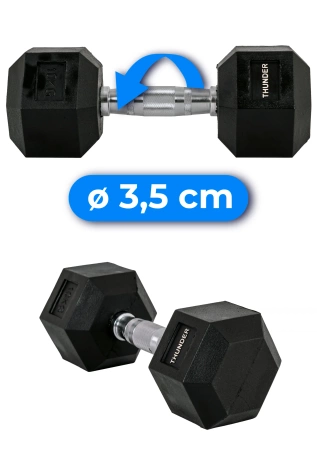 Ganteră hexagonală 10 kg THUNDER