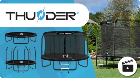 Trambulină THUNDER INSIDE ELITE 12FT (366 cm) NEGRU