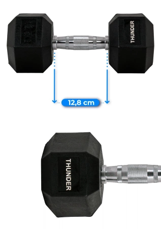 Ganteră hexagonală 12,5 kg THUNDER
