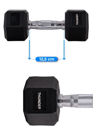 Haltér hexagonal 7,5 kg THUNDER