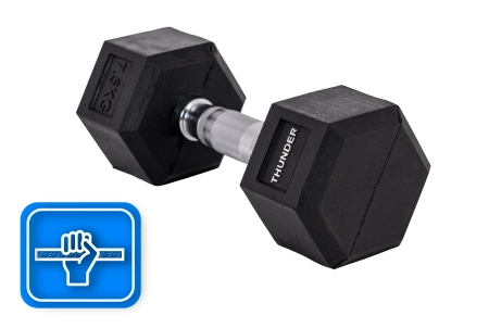Haltér hexagonal 7,5 kg THUNDER