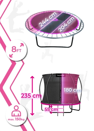 Trambulină THUNDER INSIDE ULTRA 8FT (244 cm) PINK