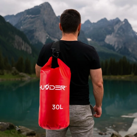 Sac impermeabil 30 L THUNDER roșu