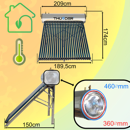 Colector solar presurizat cu rezervor THUNDER 250 L