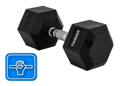 Ganteră hexagonală 17,5 kg THUNDER